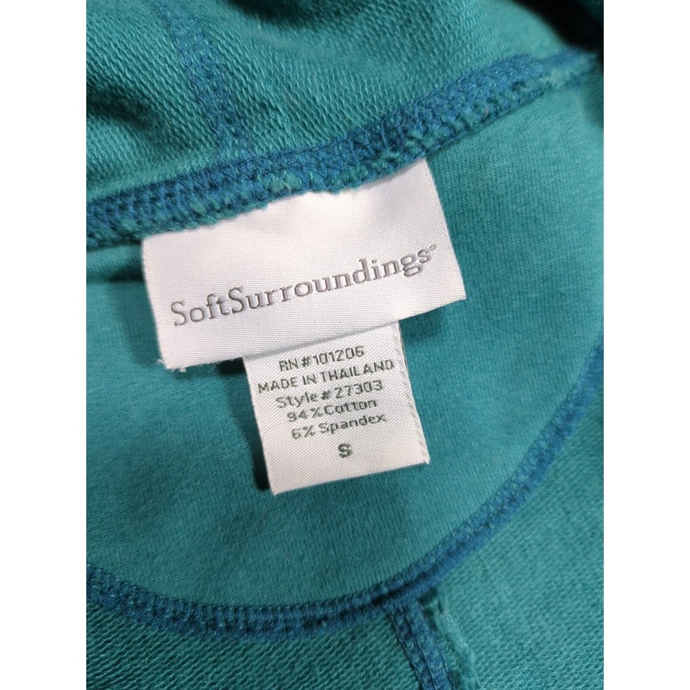 Soft Surroundings Lagenlook Tunic Length Jacket Teal Exposed Seam Womens Small - Picture 4 of 16